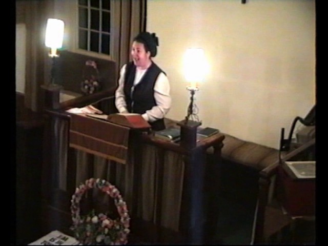 Meeting at the Salem Chapel in 1994 with Doris Manley preaching
